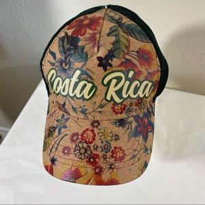 Costa Rica Ball Cap Floral Faux Leather by Morpho